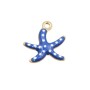Charms smaltato stella marina acciaio blu 11 mm conf. 5 pz