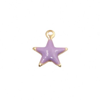 Charms stella acciaio lilla oro 8.5 mm conf. 5 pz