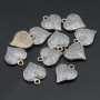 Cuore smaltato grigio 18.6 mm oro pacco da 1 pezzo