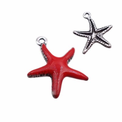 Charms stella marina colore rosso smaltato 20.7 mm pacco 1 pz