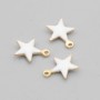 Charms stella acciaio oro smaltato bianco 8.5 mm conf. 5 pz