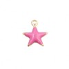 Charms stella acciaio oro smaltato rosa 8.5 mm conf. 5 pz (star-nef5) - pietreeminuterie.com