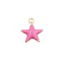 Charms stella acciaio oro smaltato rosa 8.5 mm conf. 5 pz
