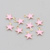 Charms stella acciaio oro smaltato rosa 8.5 mm conf. 5 pz (star-nef5) - pietreeminuterie.com