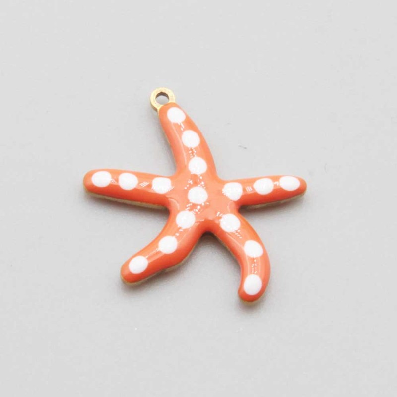 Charms stella marina acciaio arancio 24.5 mm conf. 1 pz (ste-ra99) - pietreeminuterie.com