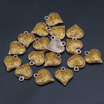 Cuore smaltato oro 18.6 mm oro pacco da 1 pezzo