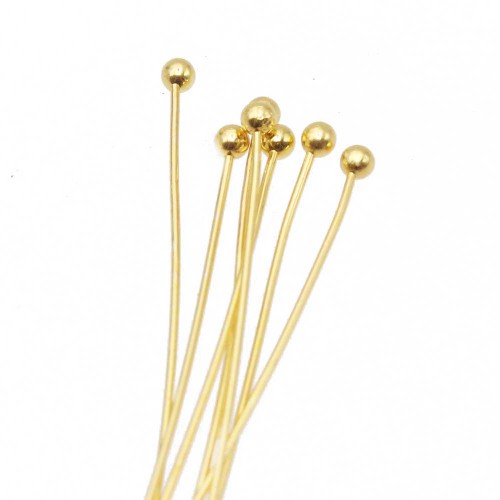 Chiodini | Chiodini a palline oro in ottone 70x0,4 mm pacco 50 pezzi - 70mm04