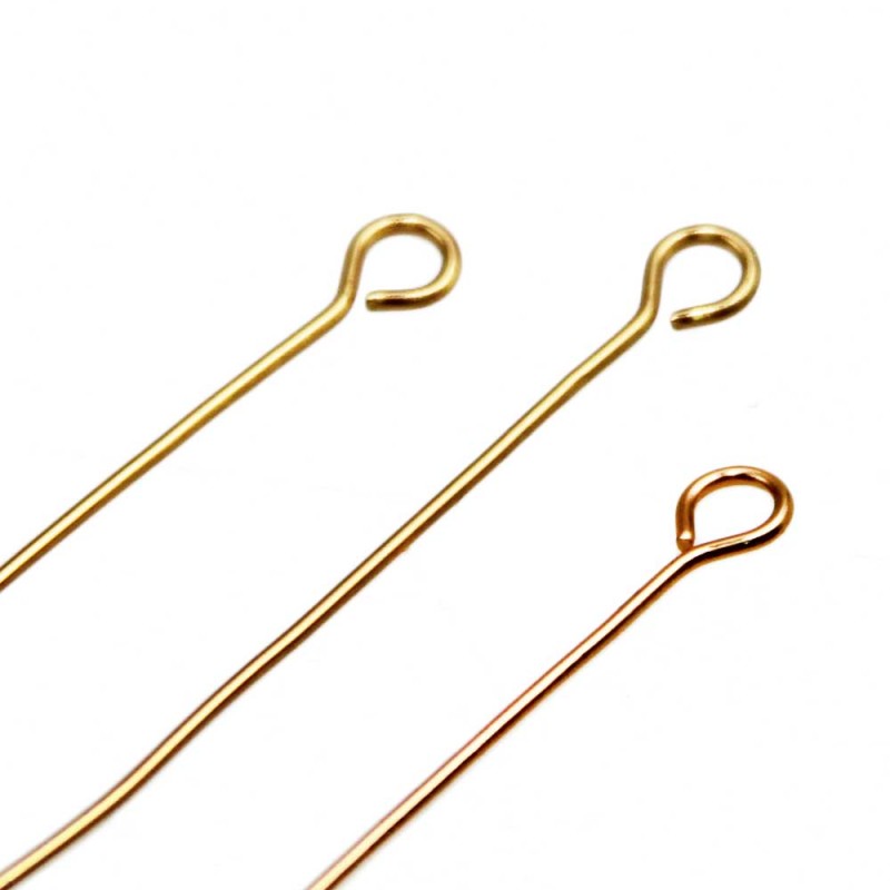 Chiodini acciaio occhiello 40x05 mm oro 25 pz (occh8943) - pietreeminuterie.com