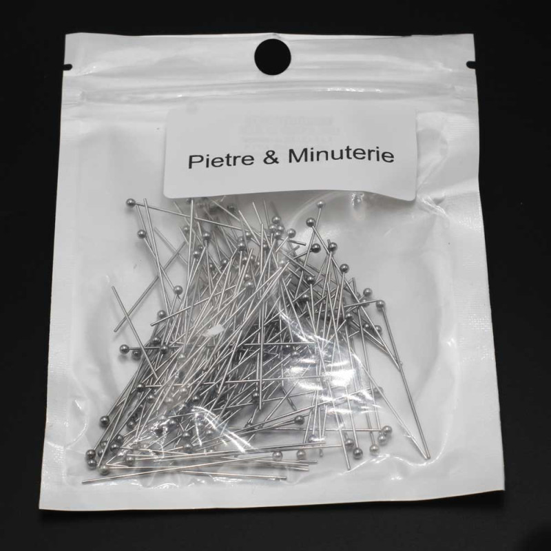 Pacco ingrosso Chiodini a pallina in acciaio 30x07 mm 280 pz (fc0-09) - pietreeminuterie.com