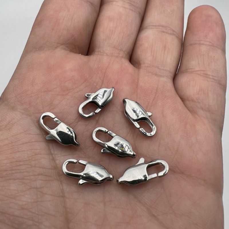 Chiusura moschettone acciaio lucido 15 mm pacco 10 pz (mosclu866) - pietreeminuterie.com