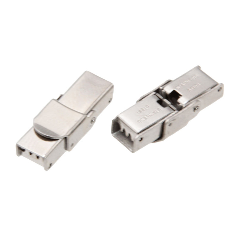 Chiusure dentata a pressione acciaio 25x10 mm foro 6x4 mm conf.1 pz (chiu-acc) - pietreeminuterie.com