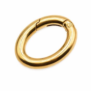 Chiusura moschettone ovale in acciaio oro 15x11 mm conf. 1 pz