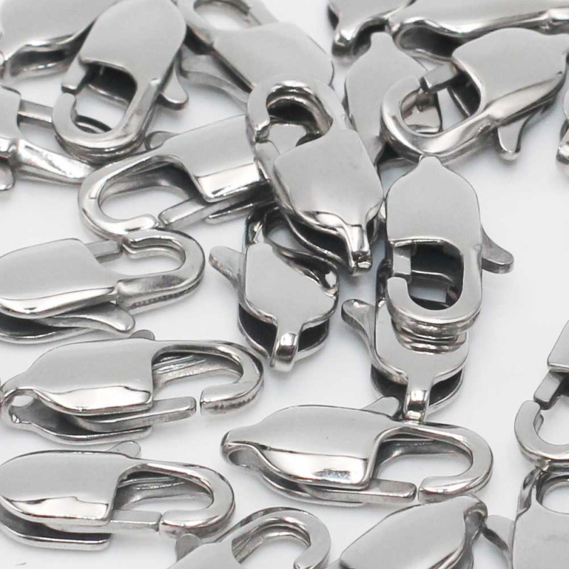 Pacco ingrosso Chiusura moschettone acciaio lucido 15 mm 50 pz (okkwwu866) - pietreeminuterie.com