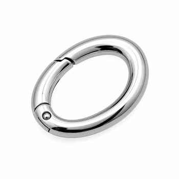 Chiusura moschettone ovale in acciaio 15x11 mm conf. 1 pz