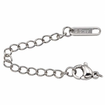 Chiusura estensore acciaio 7.5 cm con bollatina ovale conf. 2 pz