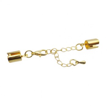 Chiusura completa placcata oro lucido foro 3.3 mm pacco 2 pz