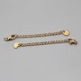 Prolungamento in acciaio oro catena con chiusura e bollatina cuore tonda 2 pz