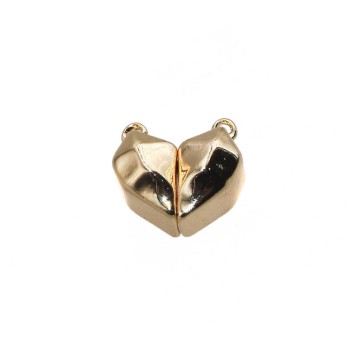 Chiusura magnetica forma di cuore placcata oro 14 kt 13x11 mm 1 pz