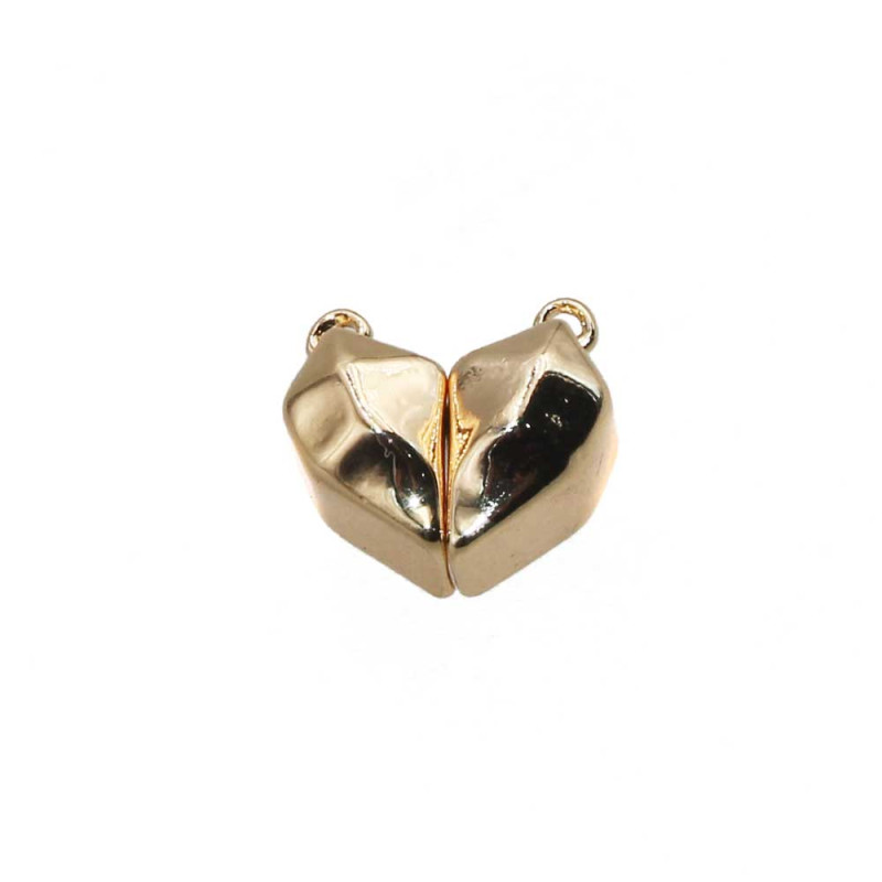 Chiusura magnetica forma di cuore placcata oro 14 kt 13x11 mm 1 pz (he449magn) - pietreeminuterie.com