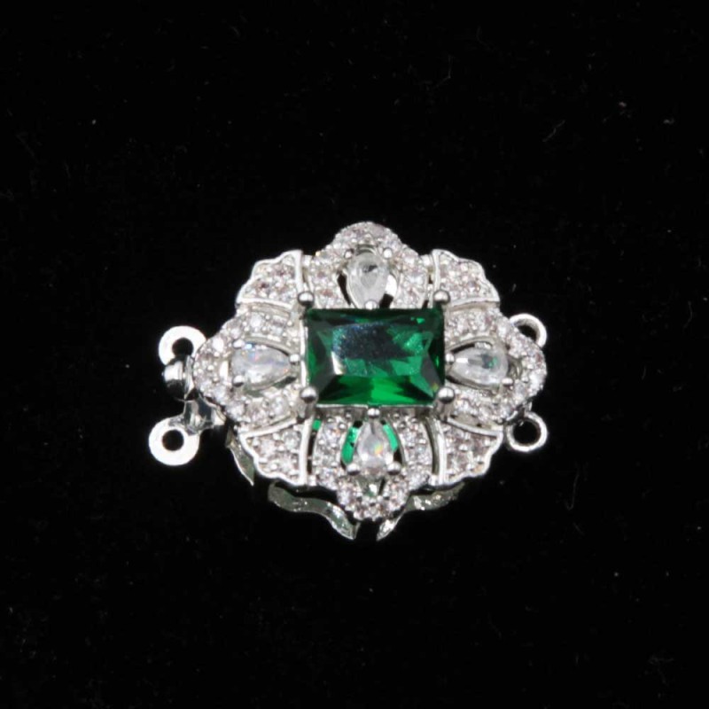 Chiusura a slitta multifilo argento 18x15.5 mm cristallo smeraldo e bianchi conf. 1 pz - mul-9298 - pietreeminuterie.com Chiusura a slitta multifilo argento 18x15.5 mm cristallo smeraldo e bianchi conf. 1 pz (mul-9298) - pietreeminuterie.com