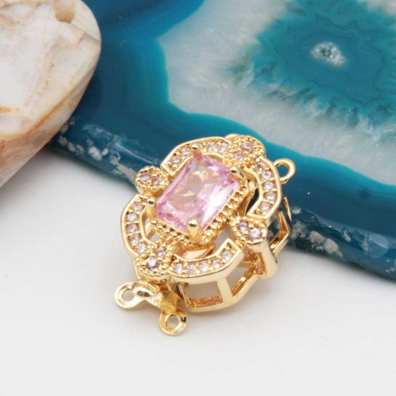 Chiusura a slitta multifilo oro 16x13.5 mm cristallo rosa e bianchi conf. 1 pz - mul-9221 - pietreeminuterie.com Chiusura a slitta multifilo oro 16x13.5 mm cristallo rosa e bianchi conf. 1 pz (mul-9221) - pietreeminuterie.com