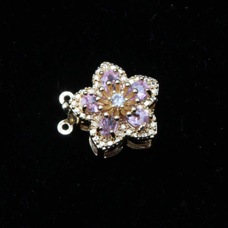 Chiusura a slitta multifilo oro fiore 15 mm cristallo rosa e bianchi conf. 1 pz - mul-9294 - pietreeminuterie.com Chiusura a slitta multifilo oro fiore 15 mm cristallo rosa e bianchi conf. 1 pz (mul-9294) - pietreeminuterie.com