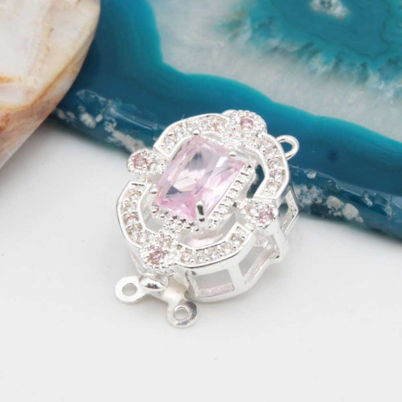 Chiusura a slitta multifilo argento 16x13.5 mm cristallo rosa e bianchi conf. 1 pz - mul-9222 - pietreeminuterie.com Chiusura a slitta multifilo argento 16x13.5 mm cristallo rosa e bianchi conf. 1 pz (mul-9222) - pietreeminuterie.com