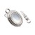 Chiusura a slitta argento con occhio di gatto bianco 10x8 mm conf.1pz