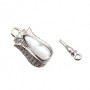 Chiusura a slitta giglio madreperla bianca 19x9 mm conf. 1 pz