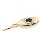 Chiusura a slitta oro ovale decorata cristallo verde 20x8 mm conf. 1 pz