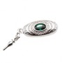 Chiusura a slitta ovale decorata cristallo verde 20x8 mm conf. 1 pz