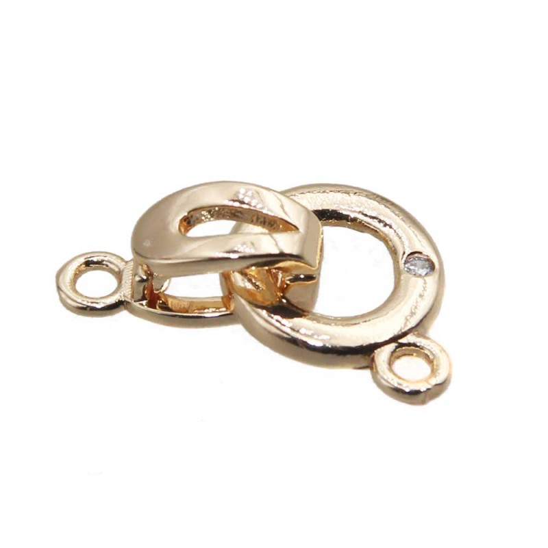 Chiusura a clips placcata oro 14 kt con strass 18x9 mm 1 pz - clps60aqq - pietreeminuterie.com Chiusura a clips placcata oro 14 kt con strass 18x9 mm 1 pz (clps60aqq) - pietreeminuterie.com