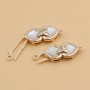 Chiusura a slitta con intarzi in madreperla cuore 16x7 mm gold plated 1 pz