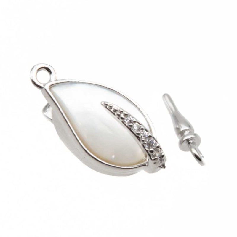 Chiusura a slitta foglia madreperla bianca 18x8 mm conf. 1 pz - gi1-9295 - pietreeminuterie.com Chiusura a slitta foglia madreperla bianca 18x8 mm conf. 1 pz (gi1-9295) - pietreeminuterie.com
