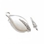 Chiusura a slitta foglia madreperla bianca 18x8 mm conf. 1 pz