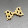 Chiusura oro con strass 3 fili 28x15 mm 1 pz