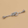 Chiusura White gold plated con strass 55 mm 1 pz