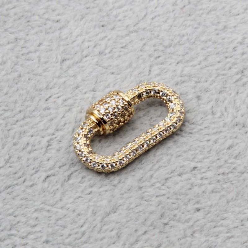 Chiusure a vite con strass ovale placcata oro 20 mm 1 pz - ov-cz-1 - pietreeminuterie.com Chiusure a vite con strass ovale placcata oro 20 mm 1 pz (ov-cz-1) - pietreeminuterie.com