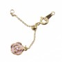 Estensore per collane e bracciale regolabile oro 67 mm con pendente rosa con strass conf.1 pz