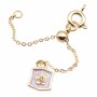 Estensore per collane e bracciale regolabile oro 70 mm con pendente smaltato e strass bianco 1 pz