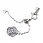 Estensore per collane e bracciali regolabile argento rodio 67 mm con pendente rosa con strass conf.1 pz
