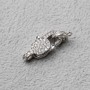 Moschettone ottone placcato oro bianco con strass 21 mm 1 pz