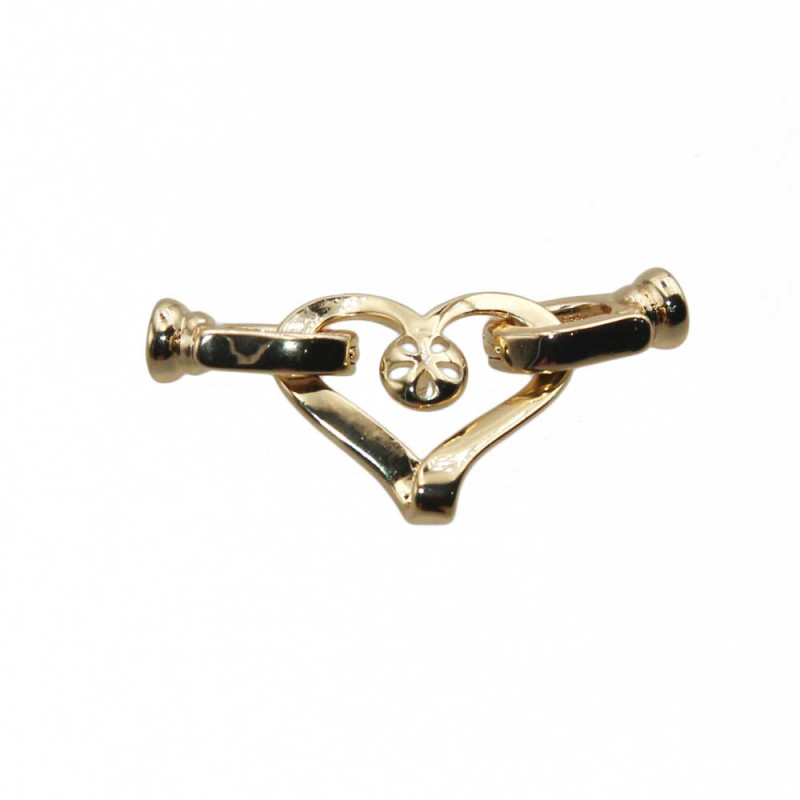 Chiusura cuore placcata oro 14 kt 27x18 mm 1 pz (her6gio22) - pietreeminuterie.com