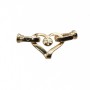 Chiusura cuore placcata oro 14 kt 27x18 mm 1 pz