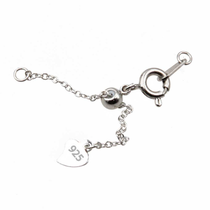 Estensione placcata argento 925 65 mm con pendente cuore conf.1 pz (este-r909) - pietreeminuterie.com