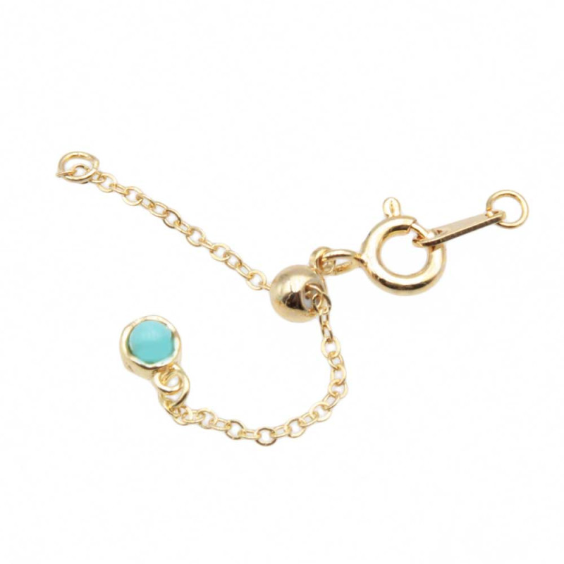 Estensione placcata argento 925 oro 62 mm con pendente turchese conf.1 pz 