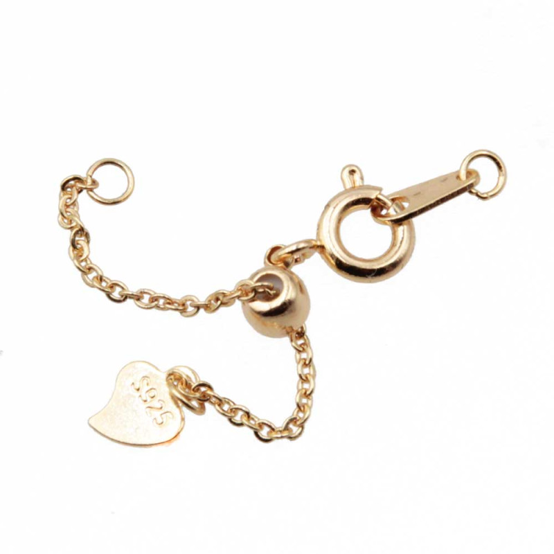 Estensione placcata argento 925 oro 65 mm con pendente cuore conf.1 pz (este-r913) - pietreeminuterie.com