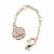 Estensore per collana e bracciale oro 70 mm con pendente rosa con strass conf.1 pz