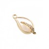 Chiusura a slitta foglia occhio di gatto bianco 18x8 mm conf. 1 pz (gi1-9292) - pietreeminuterie.com