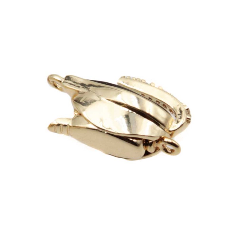Chiusura a slitta foglia occhio di gatto bianco 18x8 mm conf. 1 pz (gi1-9292) - pietreeminuterie.com